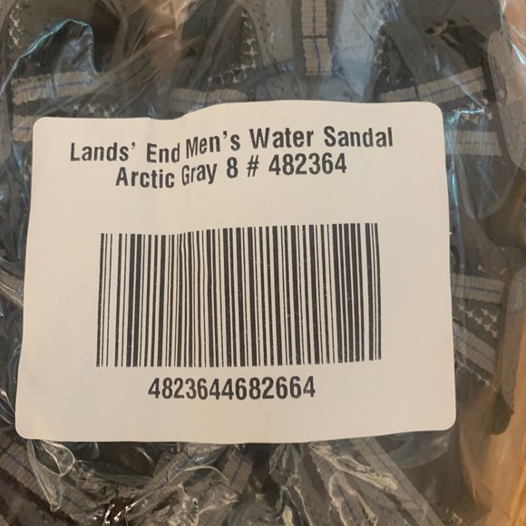 NWT LANDS\' END MEN\'S WATER SANDALS ARCTIC‎ GRAY 8D (WIDE) main image 10